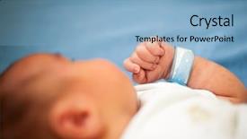  Presentation with newborn baby - Audience pleasing theme consisting of newborn baby first days backdrop and a light blue colored foreground