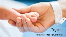  Presentation with recognition - Slides having newborn baby first days background and a light blue colored foreground