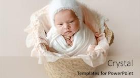  Presentation with infant - Presentation consisting of newborn-baby-girl-falling-asleep background and a mint green colored foreground