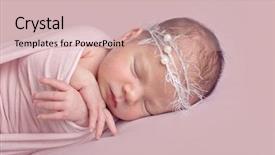  Presentation with pink pearl - Beautiful presentation theme featuring newborn baby girl in pink backdrop and a soft green colored foreground