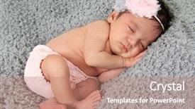  Presentation with newborn baby - Cool new slide set with newborn baby girl of asian backdrop and a coral colored foreground