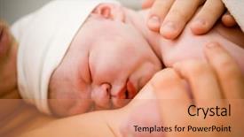  Presentation with delivery baby - Audience pleasing presentation theme consisting of newborn baby girl right backdrop and a coral colored foreground