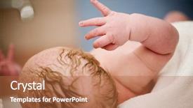  Presentation with delivery baby - Audience pleasing presentation design consisting of newborn baby girl right backdrop and a red colored foreground