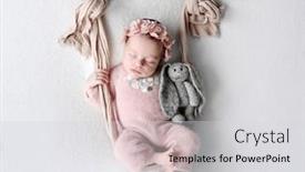  Presentation with infant - Presentation theme with newborn-baby-girl-sleeping-holding background and a light gray colored foreground