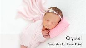  Presentation with baby sleeping - Beautiful slides featuring newborn baby girl sleeping sweetly on a little pillow backdrop and a lemonade colored foreground