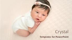  Presentation with baby sleeping - Slide deck having newborn baby girl sleeping sweetly background and a lemonade colored foreground