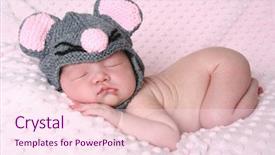 Presentation with sleeping mouse - Slides featuring newborn baby girl sleeping wearing background and a pink colored foreground