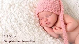  Presentation with sleeping baby - Audience pleasing slide set consisting of newborn baby girl sleeping backdrop and a lemonade colored foreground