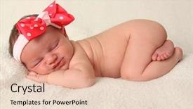  Presentation with baby girl announcement - Slide deck with newborn baby girl sleeping background and a lemonade colored foreground