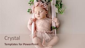  Presentation with newborn baby - Presentation theme consisting of newborn-baby-girl-wearing-dress background and a mint green colored foreground
