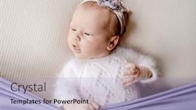  Presentation with infant - PPT theme consisting of newborn-baby-girl-wearing-flower background and a light blue colored foreground