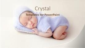  Presentation with newborn baby - Presentation consisting of newborn-baby-girl-wearing-knitted background and a sky blue colored foreground