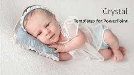  Presentation with infant - Presentation theme consisting of newborn-baby-girl-with-beautiful background and a light gray colored foreground