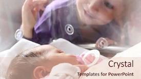  Presentation with baby girl - Slide deck featuring newborn baby girl background and a lemonade colored foreground