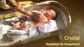  Presentation with newborn baby - Presentation theme consisting of newborn baby in a crib background and a  colored foreground