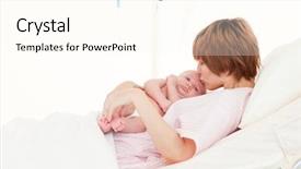  Presentation with newborn baby hospital - Slide set enhanced with newborn baby in a hospital background and a  colored foreground