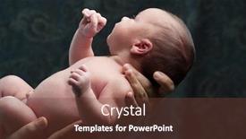  Presentation with newborn baby - Slides having newborn-baby-in-arms background and a tawny brown colored foreground