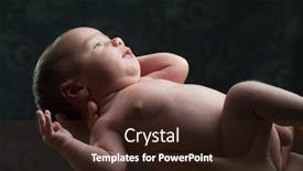  Presentation with newborn baby - Theme having newborn-baby-in-arms background and a wine colored foreground