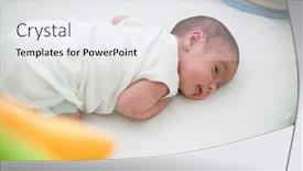  Presentation with newborn baby - PPT layouts enhanced with newborn-baby-in-bed background and a white colored foreground