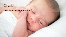  Presentation with new life baby plant - Slide set enhanced with newborn baby in first week background and a  colored foreground