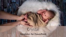  Presentation with newborn baby - Beautiful slide set featuring newborn-baby-in-mothers-hands backdrop and a coral colored foreground