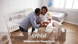  Presentation with newborn baby hospital - Beautiful theme featuring newborn baby in nursery backdrop and a coral colored foreground