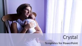  Presentation with newborn baby - Theme featuring newborn baby in rocking chair background and a sky blue colored foreground