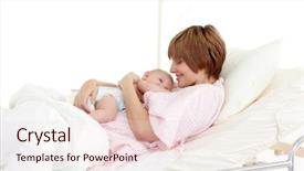  Presentation with newborn baby hospital - Presentation theme having newborn baby in the hospital background and a lemonade colored foreground