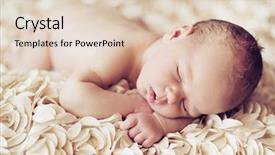  Presentation with sleeping baby - PPT theme enhanced with newborn baby peacefully sleeping background and a lemonade colored foreground