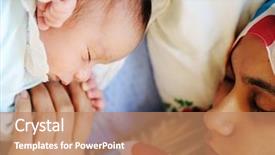  Presentation with old days - Theme having newborn baby several days old background and a coral colored foreground