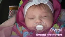  Presentation with baby sleeping - Presentation theme consisting of newborn-baby-sleeping-at-home background and a violet colored foreground