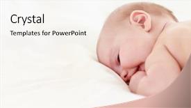  Presentation with sleeping baby - Slides featuring newborn baby sleeping in bed background and a cream colored foreground