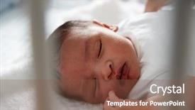  Presentation with nursery newborn child mom nursing - Presentation design having newborn baby sleeping in nursery background and a tawny brown colored foreground