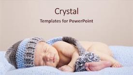  Presentation with sleeping baby - Beautiful slide deck featuring newborn baby sleeping on blue backdrop and a lemonade colored foreground