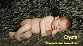  Presentation with sleeping baby - Slide deck enhanced with newborn baby sleeping on fur background and a tawny brown colored foreground