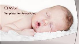  Presentation with sleeping baby - Colorful PPT layouts enhanced with newborn baby sleeping soft focus shallow dof backdrop and a sky blue colored foreground