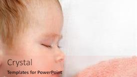  Presentation with sleeping baby - Slides consisting of peachy - newborn baby sleeping under peachey background and a coral colored foreground