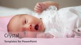  Presentation with baby sleeping - Theme having newborn baby sleeping on the bed selective focus background and a lemonade colored foreground
