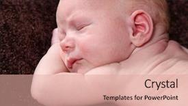  Presentation with baby sleeping - Cool new presentation theme with newborn baby sleeping backdrop and a coral colored foreground