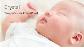  Presentation with sleeping baby - Cool new PPT theme with newborn baby sleeping backdrop and a lemonade colored foreground