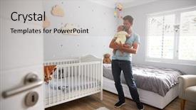  Presentation with newborn baby - PPT layouts enhanced with newborn baby son in nursery background and a  colored foreground