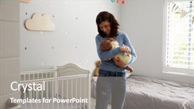  Presentation with newborn baby - Slide deck enhanced with newborn baby son in nursery background and a gray colored foreground