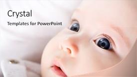 Presentation with upwards - Cool new presentation theme with newborn baby with blue eye backdrop and a sky blue colored foreground