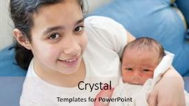  Presentation with newborn baby hospital - PPT layouts having newborn baby with sister background and a  colored foreground