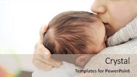 Presentation with newborn baby - Theme enhanced with newborn baby background and a coral colored foreground