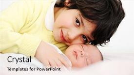  Presentation with neonatal premature newborn baby girl - PPT layouts with newborn baby background and a lemonade colored foreground