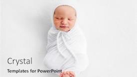  Presentation with newborn - Beautiful theme featuring newborn-boy-sleeping-wrapped backdrop and a  colored foreground