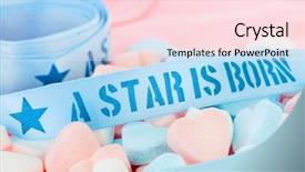  Presentation with pink blue - Presentation design having star born - newborn boy with blue background and a lemonade colored foreground