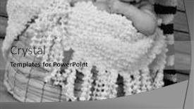  Presentation with newborn - Amazing PPT theme having newborn close in a basket backdrop and a light gray colored foreground