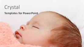  Presentation with sleeping baby - Audience pleasing PPT theme consisting of peachy - newborn cute baby sleeping backdrop and a white colored foreground